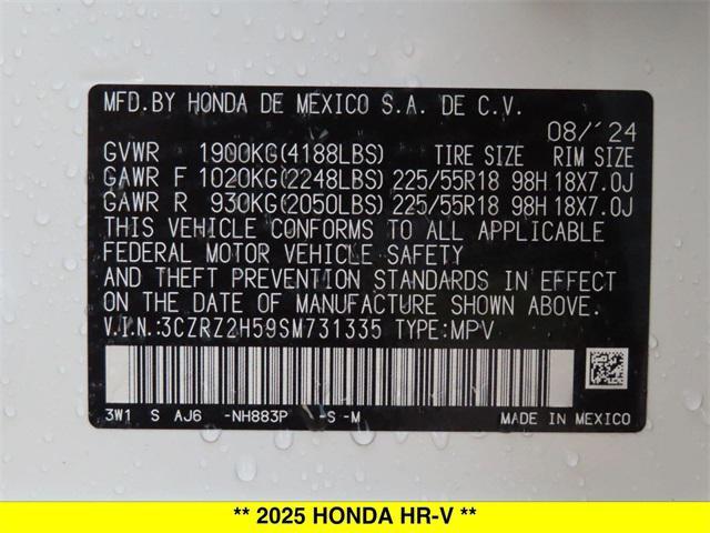 new 2025 Honda HR-V car, priced at $30,505