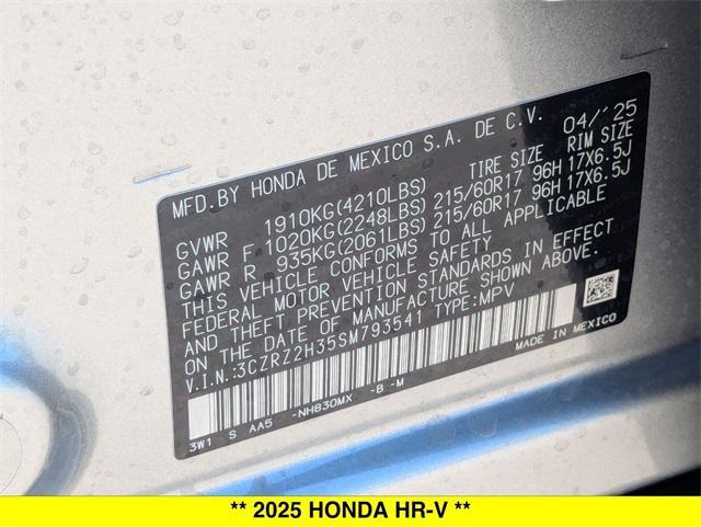 new 2025 Honda HR-V car, priced at $28,295