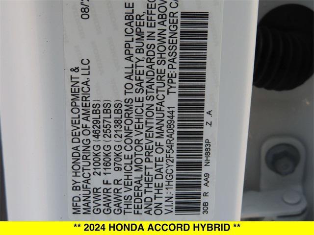 new 2024 Honda Accord Hybrid car, priced at $34,445