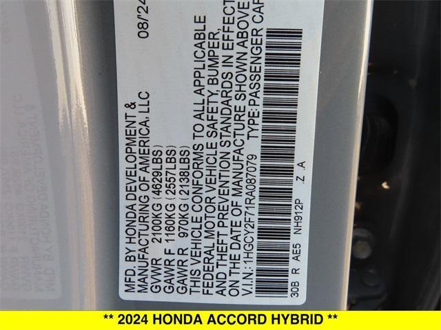 new 2024 Honda Accord Hybrid car, priced at $36,425