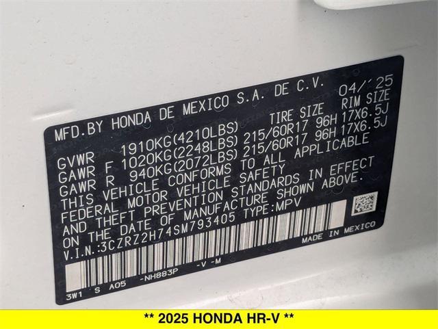 new 2025 Honda HR-V car, priced at $32,850