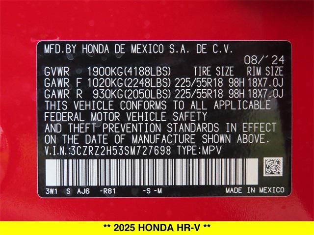 new 2025 Honda HR-V car, priced at $30,050