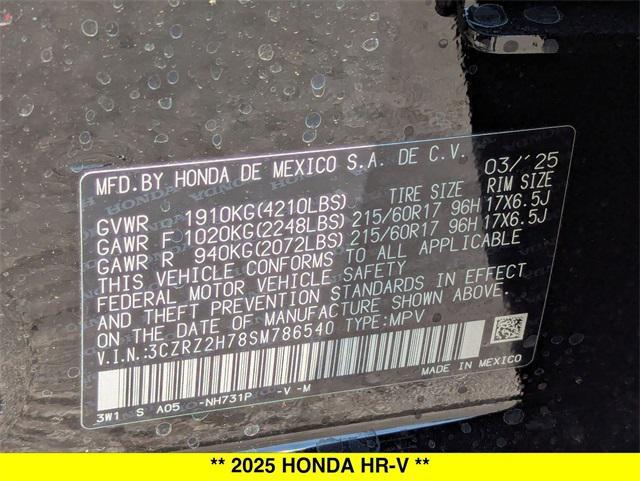 new 2025 Honda HR-V car, priced at $32,395