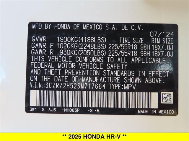 new 2025 Honda HR-V car, priced at $30,505