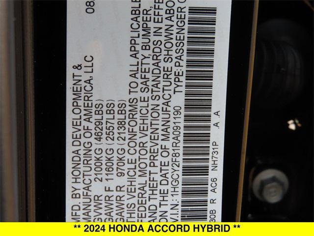 new 2024 Honda Accord Hybrid car, priced at $39,985