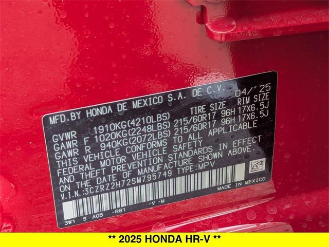 new 2025 Honda HR-V car, priced at $32,395