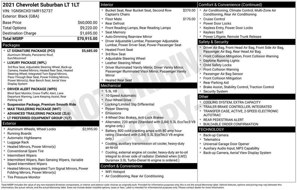 used 2021 Chevrolet Suburban car, priced at $35,000