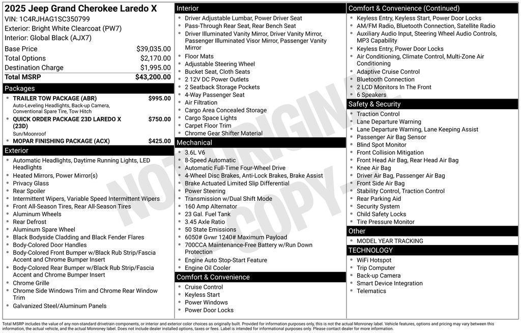 new 2025 Jeep Grand Cherokee car, priced at $37,435