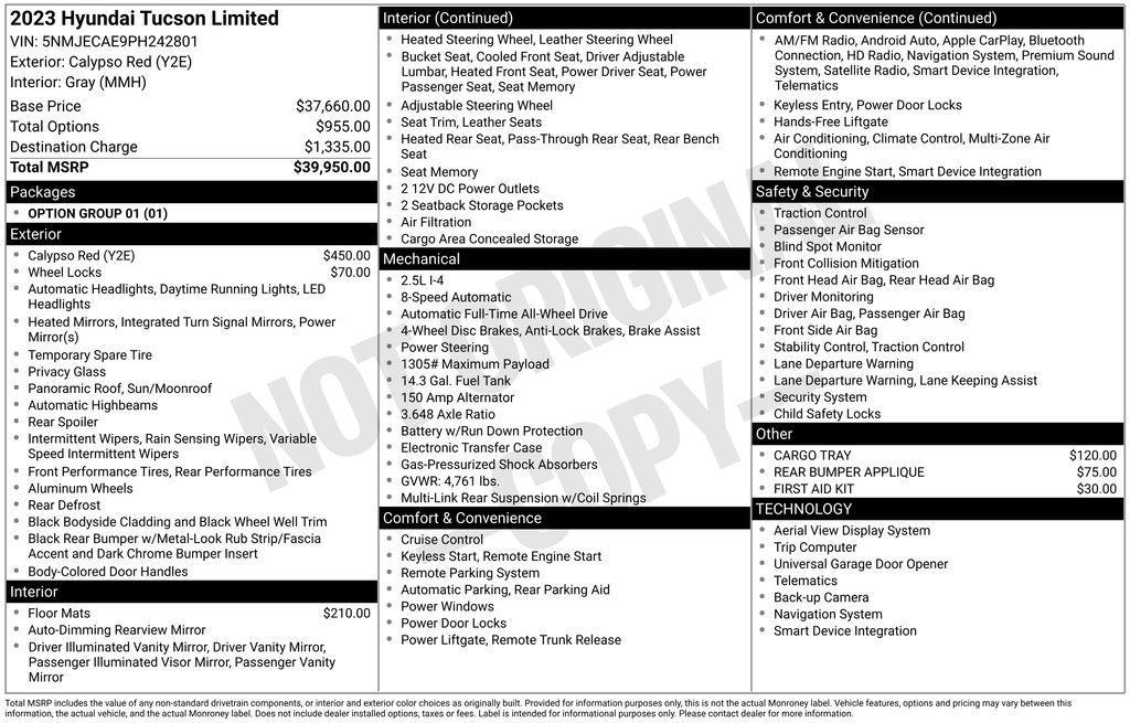 used 2023 Hyundai Tucson car, priced at $26,995