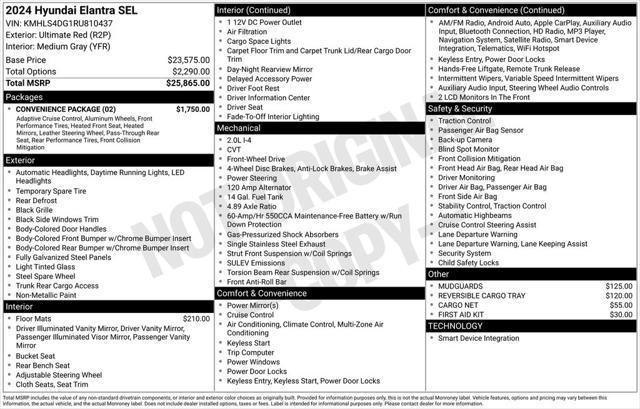 used 2024 Hyundai Elantra car, priced at $23,995