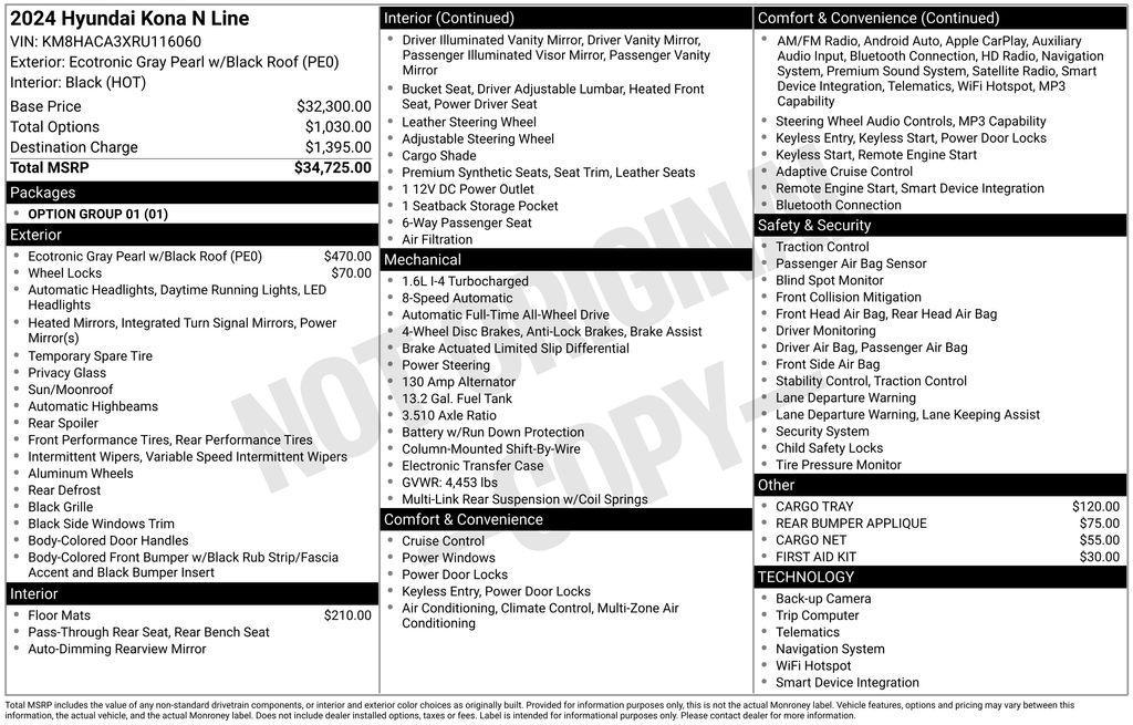 used 2024 Hyundai Kona car, priced at $26,495