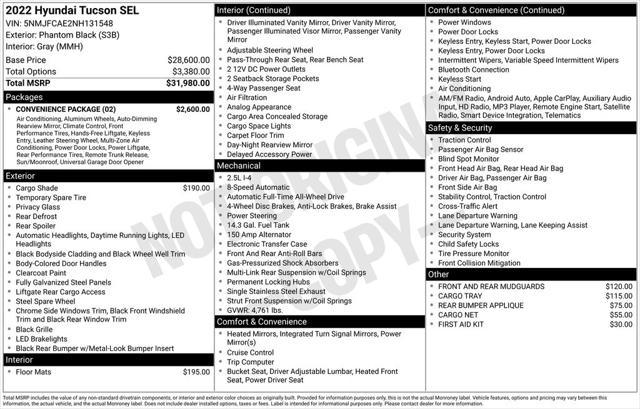 used 2022 Hyundai Tucson car, priced at $25,995