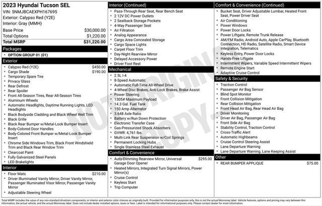 used 2023 Hyundai Tucson car, priced at $24,995
