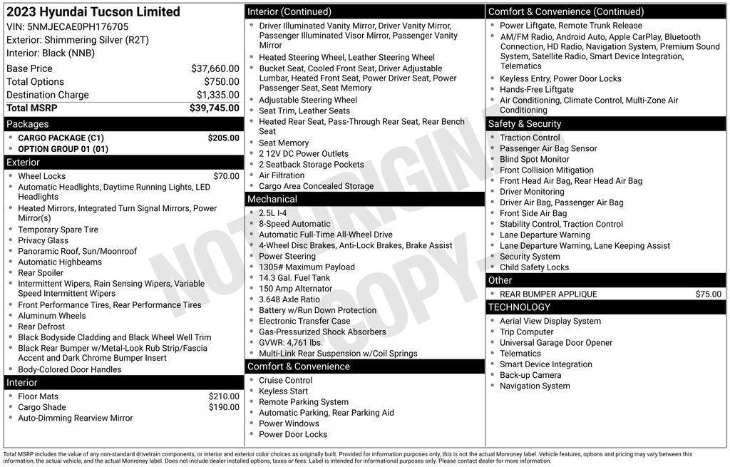used 2023 Hyundai Tucson car, priced at $29,995