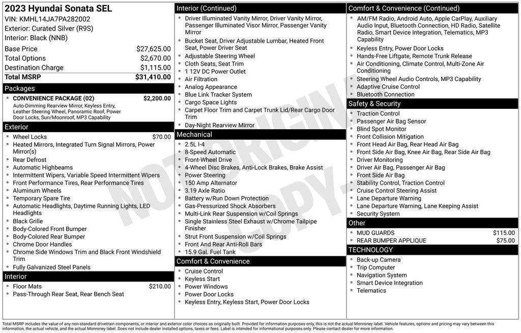 used 2023 Hyundai Sonata car, priced at $22,495