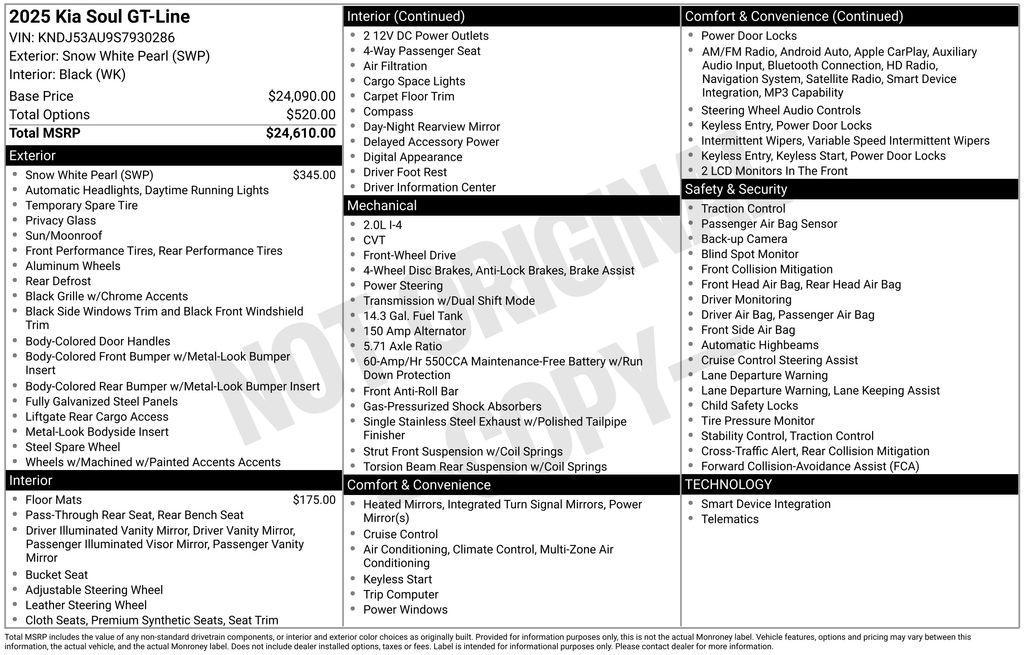 used 2025 Kia Soul car, priced at $22,595