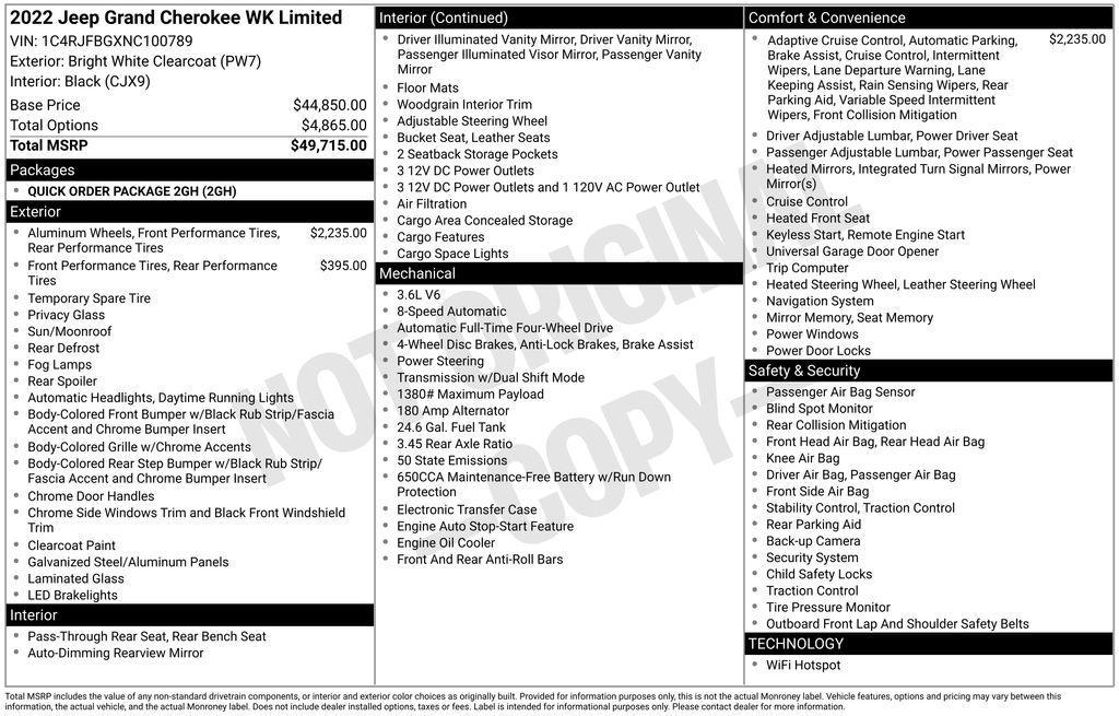 used 2022 Jeep Grand Cherokee car, priced at $25,995
