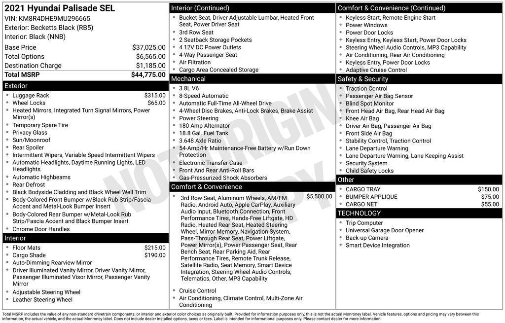 used 2021 Hyundai Palisade car, priced at $28,495