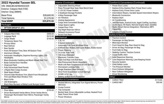 used 2022 Hyundai Tucson car, priced at $22,995