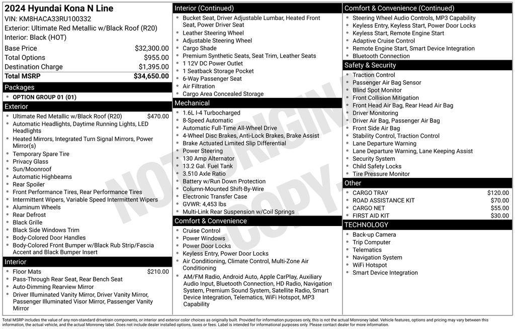 used 2024 Hyundai Kona car, priced at $26,495
