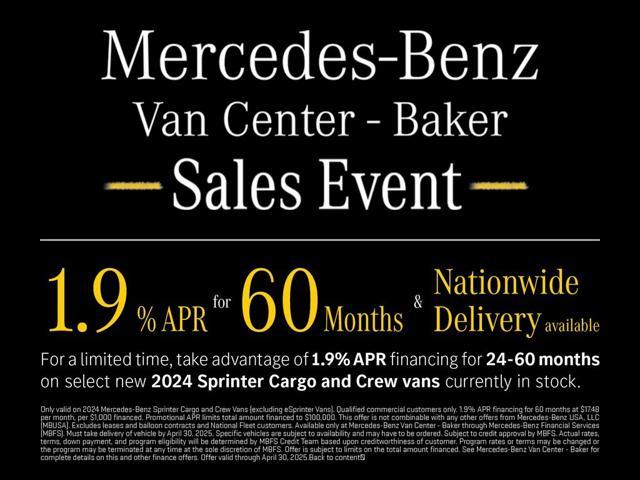 new 2024 Mercedes-Benz Sprinter 2500 car, priced at $138,442