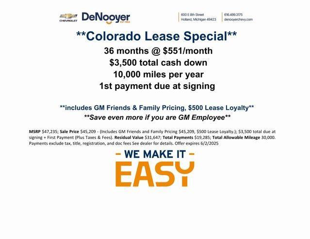 new 2025 Chevrolet Colorado car, priced at $46,569