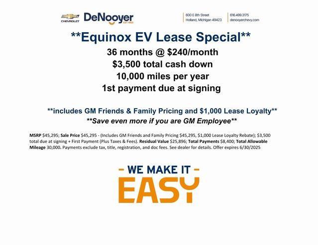 new 2025 Chevrolet Equinox EV car, priced at $44,795