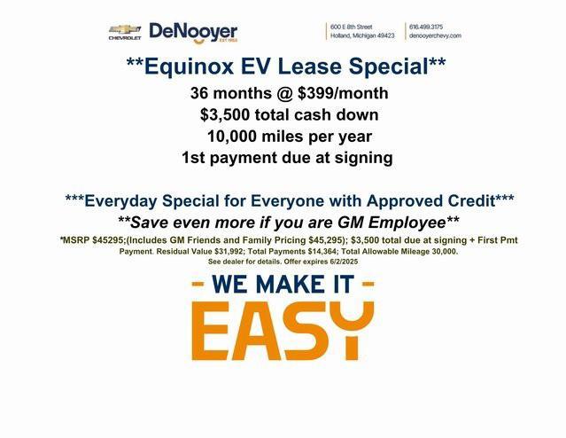 new 2025 Chevrolet Equinox EV car, priced at $35,290