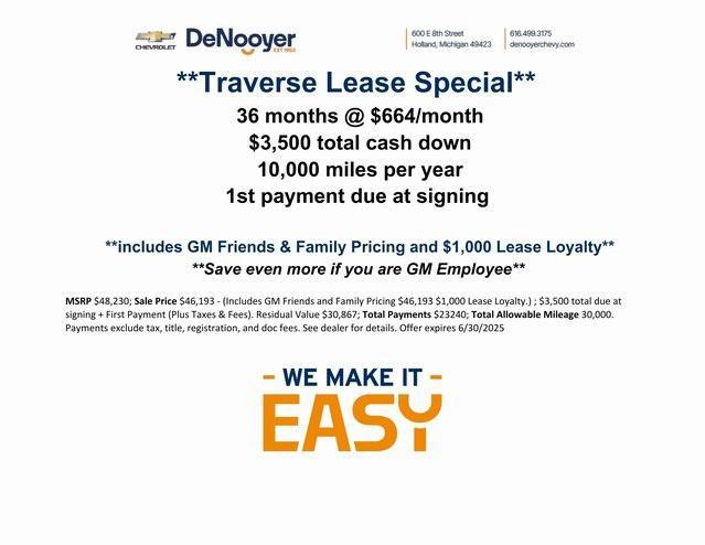 new 2025 Chevrolet Traverse car, priced at $43,441