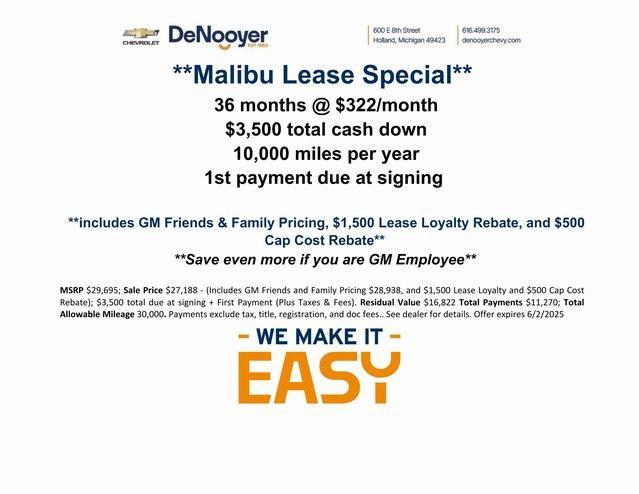 new 2025 Chevrolet Malibu car, priced at $28,236
