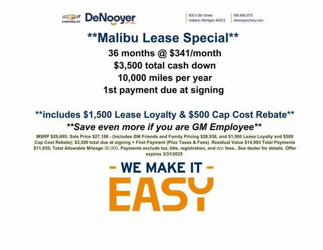 new 2025 Chevrolet Malibu car, priced at $28,236
