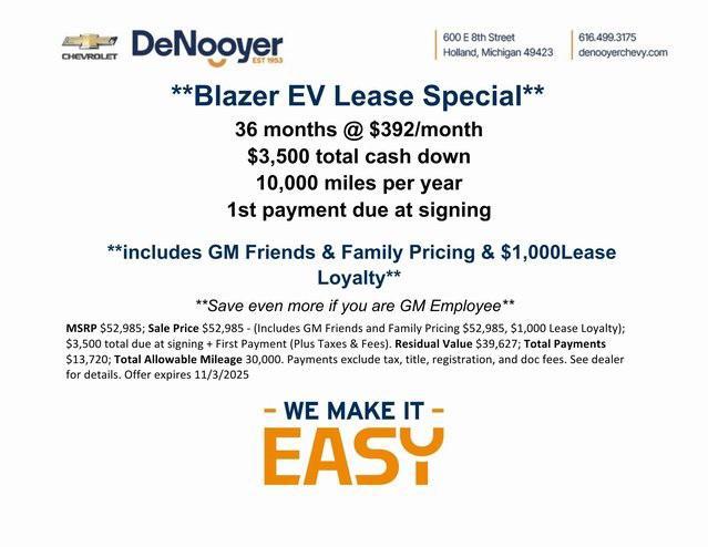 new 2025 Chevrolet Blazer EV car, priced at $49,160