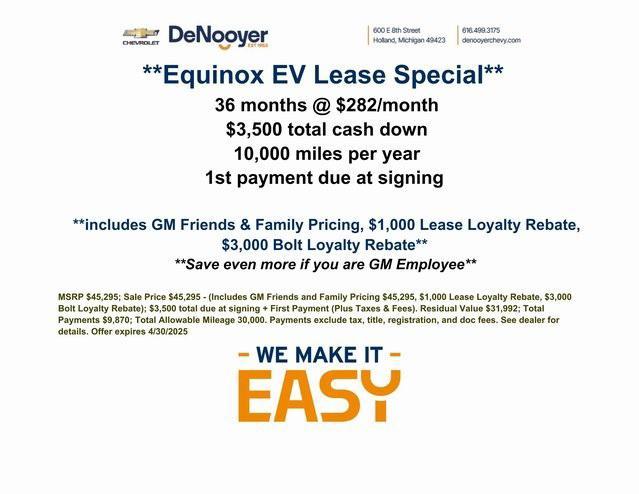 new 2025 Chevrolet Equinox EV car, priced at $43,295
