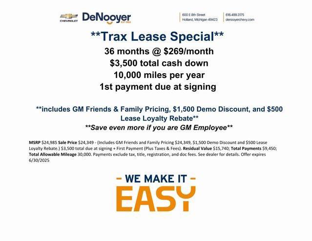 new 2025 Chevrolet Trax car, priced at $24,350