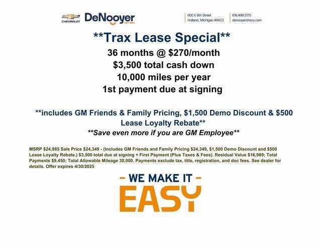 new 2025 Chevrolet Trax car, priced at $24,350