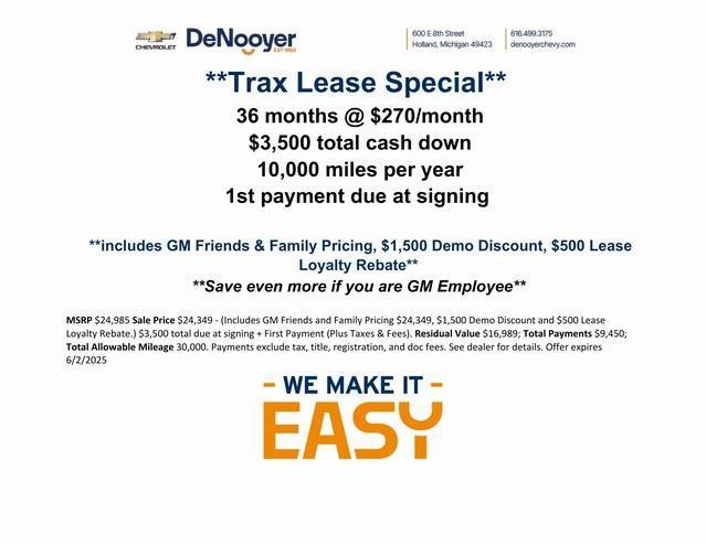 new 2025 Chevrolet Trax car, priced at $24,350