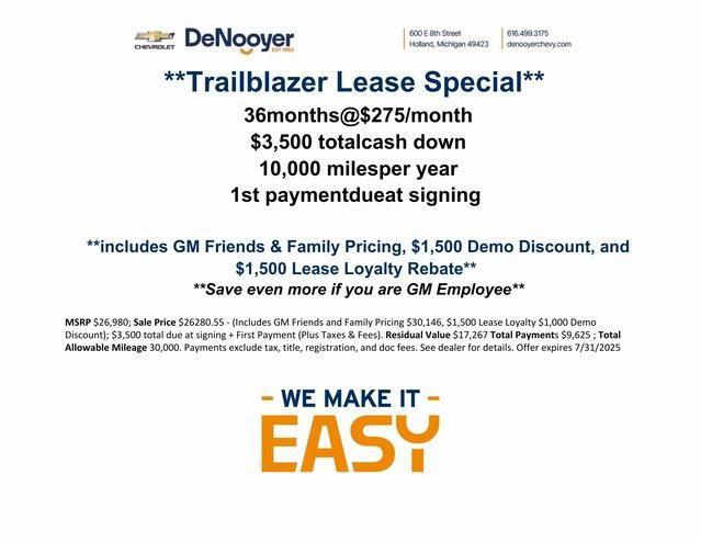 new 2025 Chevrolet TrailBlazer car, priced at $27,641