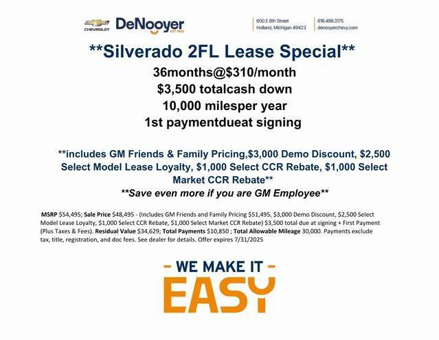 new 2025 Chevrolet Silverado 1500 car, priced at $53,243