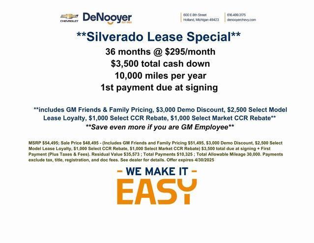 new 2025 Chevrolet Silverado 1500 car, priced at $53,243
