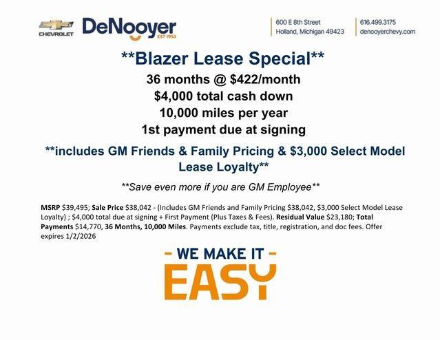 new 2025 Chevrolet Blazer car, priced at $39,448