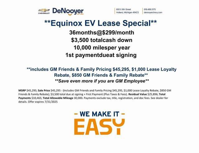 new 2025 Chevrolet Equinox EV car, priced at $45,090