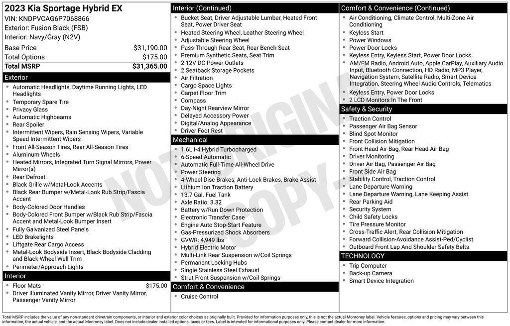 used 2023 Kia Sportage Hybrid car, priced at $23,880