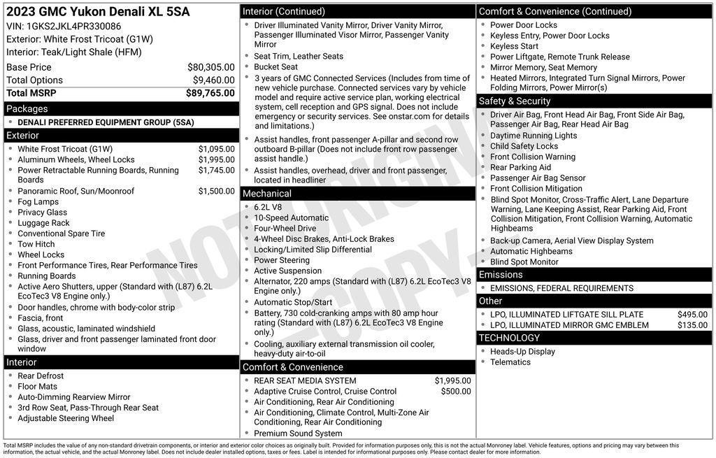 used 2023 GMC Yukon XL car, priced at $67,257
