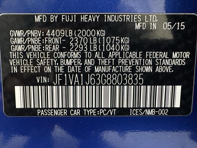 used 2016 Subaru WRX car, priced at $13,995