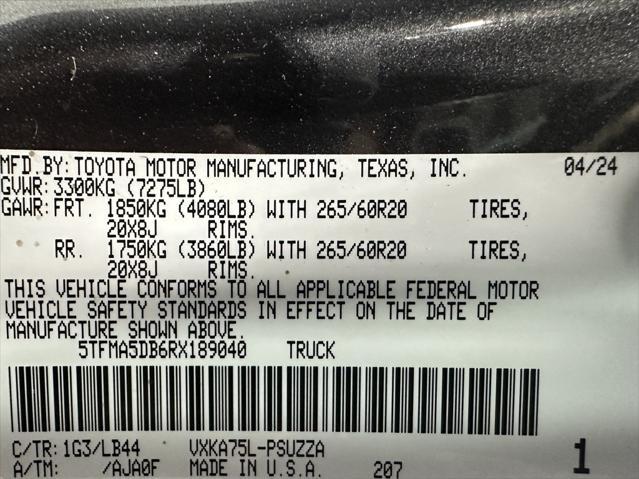 used 2024 Toyota Tundra car, priced at $56,495