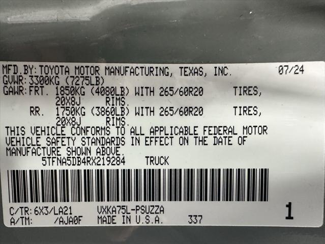 used 2024 Toyota Tundra car, priced at $54,995
