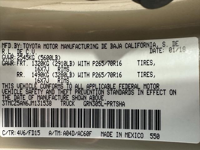 used 2018 Toyota Tacoma car, priced at $28,495