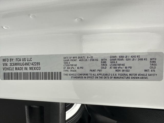 used 2022 Ram ProMaster 3500 car