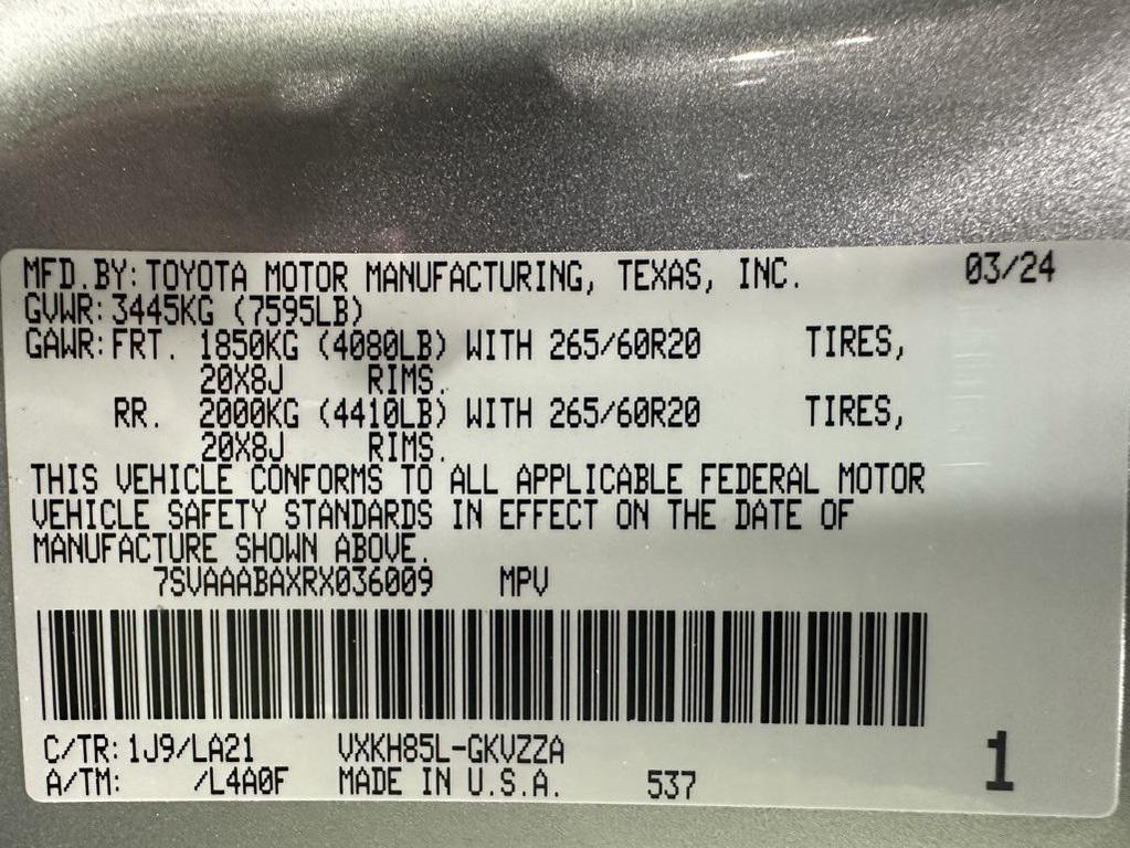 used 2024 Toyota Sequoia car, priced at $72,995