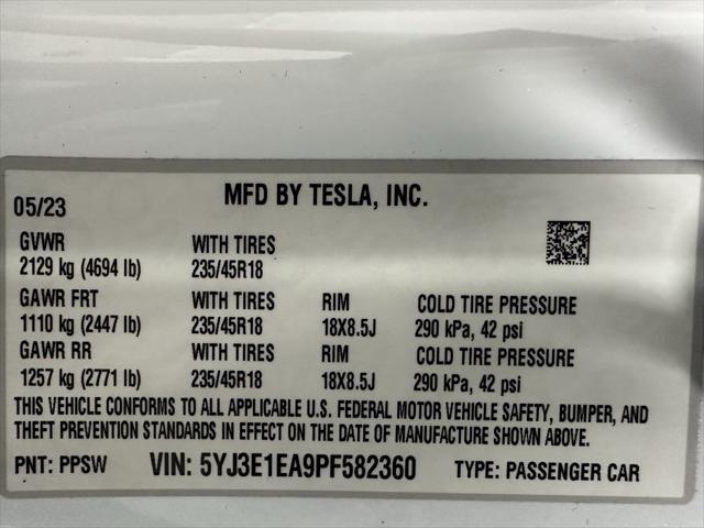 used 2023 Tesla Model 3 car, priced at $25,095
